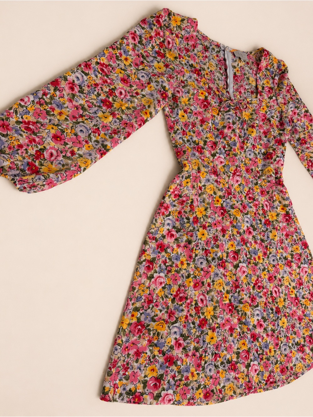 LOFT Outlet Floral Tie-Front Dress Size 2 - Picture 6 of 8